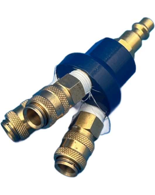 Duct Cleaning 3 Way Splitter 1/8 Female Couplers With Plug